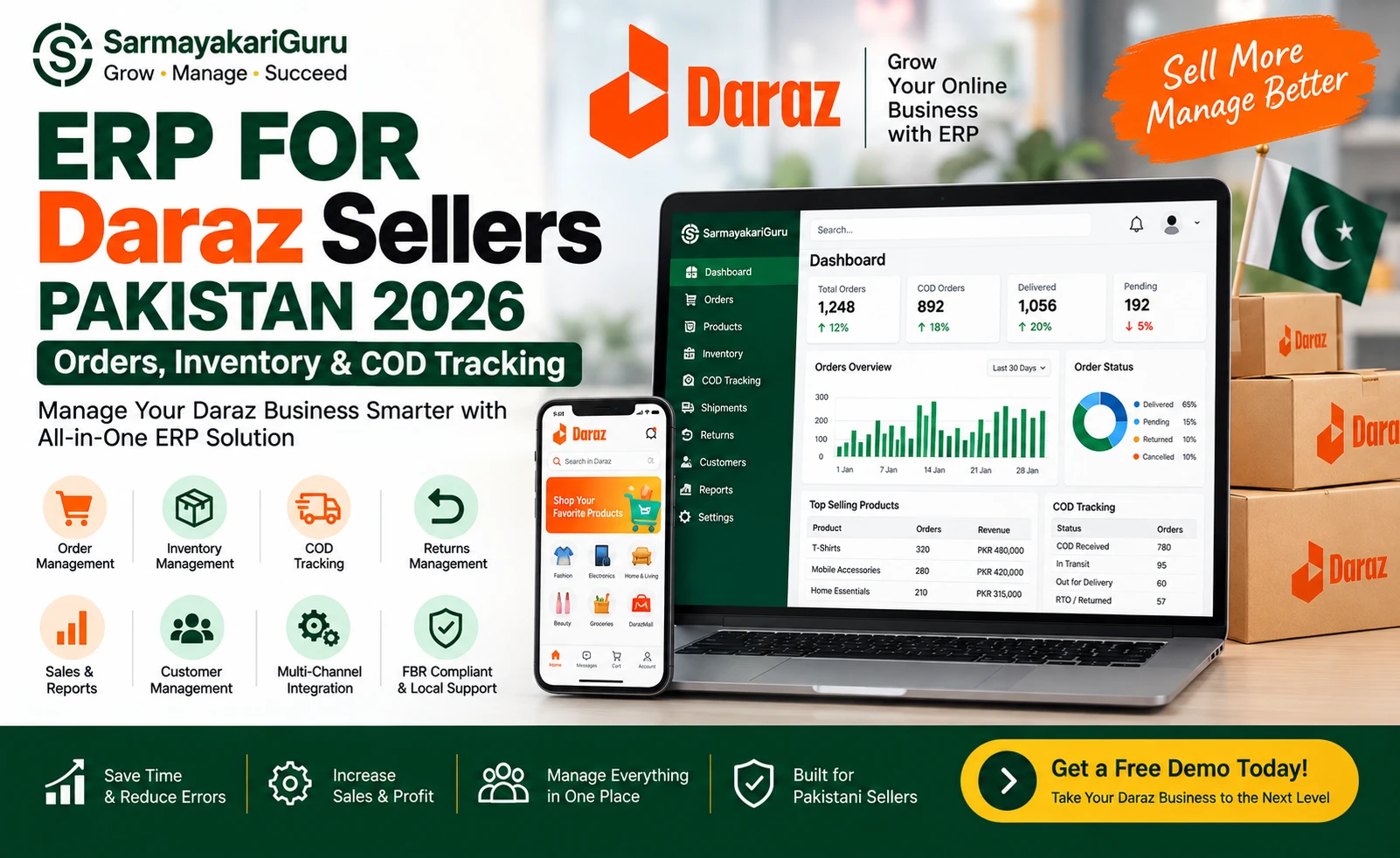 ERP for Daraz sellers Pakistan